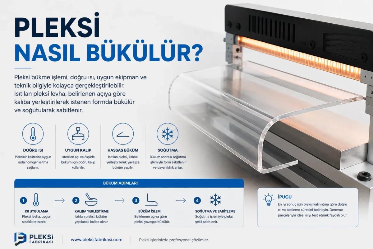 Pleksi Fabrikası | Pleksi Nasıl Bükülür? Isı ile Şekillendirme ve Doğru Büküm Teknikleri- 21/08/2026 Pleksi Fabrikası | Pleksi Nasıl Bükülür? Isı ile Şekillendirme ve Doğru Büküm Teknikleri- 21/08/2026